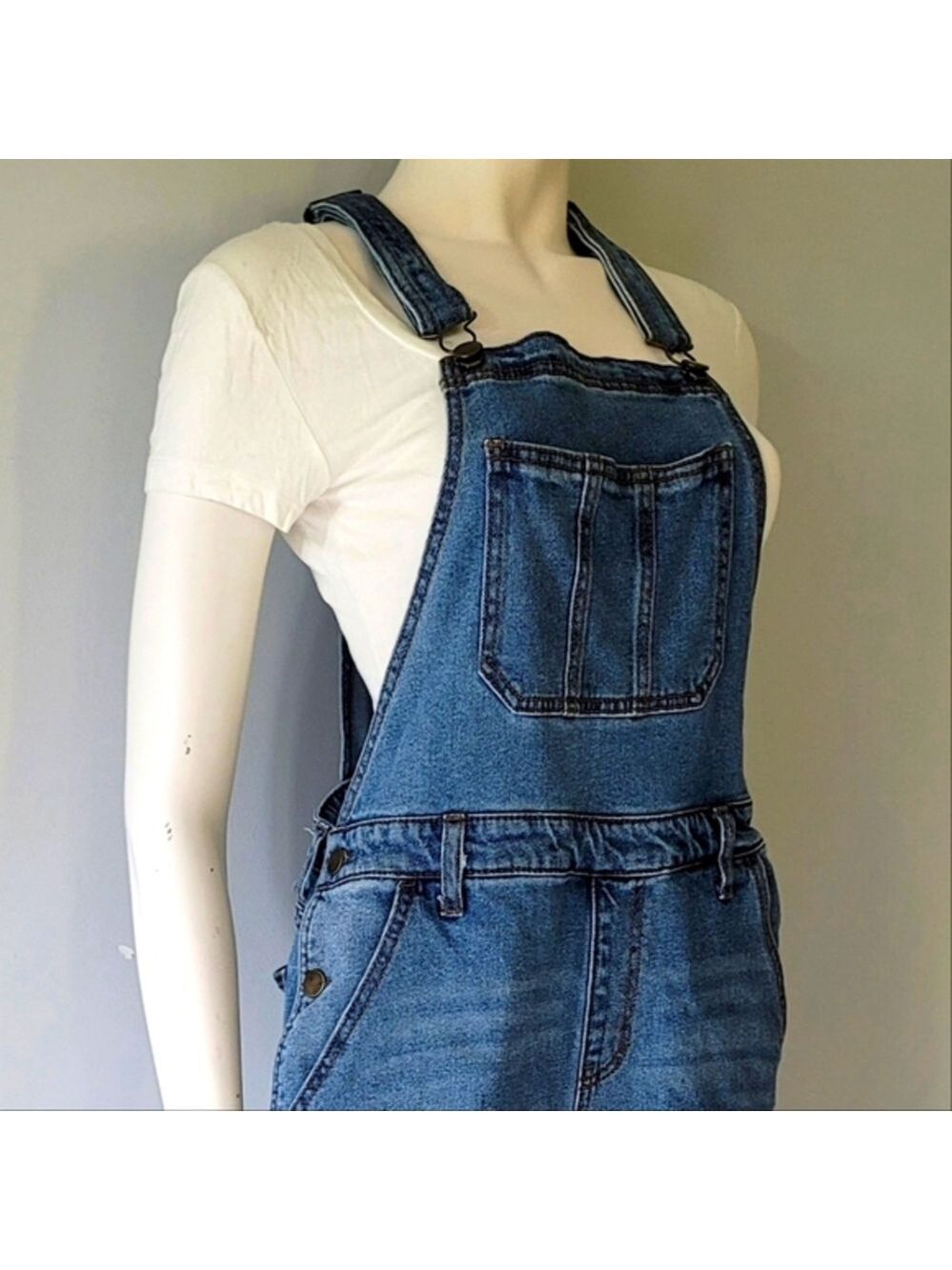 Refuge Distressed Long Overalls Size S